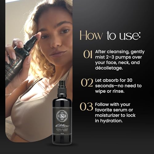 Alitura Angel's Mist Facial Toner ? Hydrating & Revitalizing Face Spray with 97% Organic Ingredients ? Refreshes, Tightens & Balances for All Skin Types ? 100ml