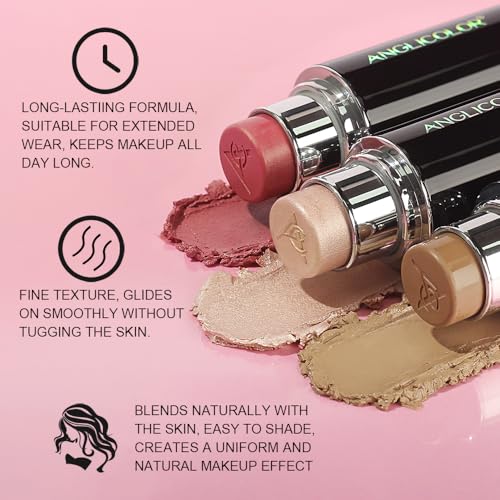 Glow Highlighter Stick, Long Lasting Luminous Satin Shimmer Dewy Finish Cream Highlight Makeup Sticks for Older Women, Blendable and Buildable, #1 Mature Highlighter