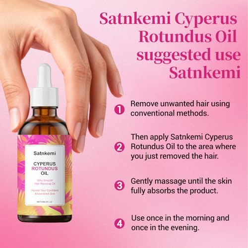 Cyperus Rotundus Oil,Reducing Body Hair Growth,Gentle and Non-Irritating, For All Skin Types,Natural ingredients, soothing the skin,60mL Cyperus rotundus Hair Removal Essential Oil