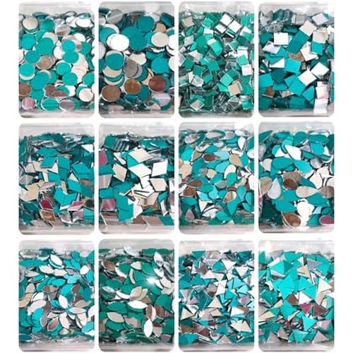Teraiya's 12 Shape Mirrors for lippan Art and Art Craft Work | Wall Decor | Mandala Art |Decorative Items (1200 Pcs)