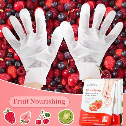 48 Pcs Fruits Beauty Hand Foot Mask Bulk Hydrating Hand Foot Moisturizing Gloves Aloe Mask for Spa Kit Beauty Skincare Gift Kits for Women
