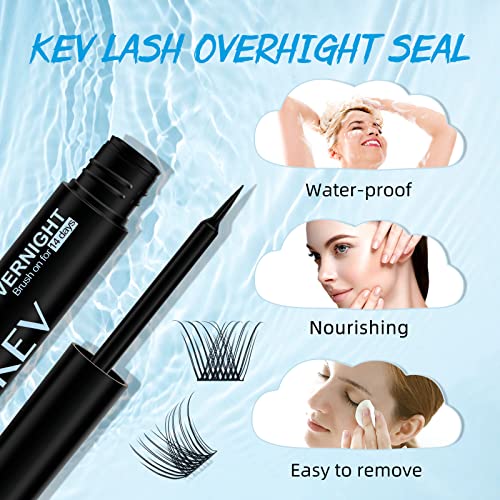 Lash Overnight Sealer Cluster Lashes Overnighter DIY Lash Extension Sealer Extend Lash Wear Up to 14 Days Black Lash Sealer Long Lasting Easy to Remove 5ml