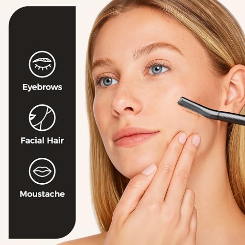 ZOMCHI Eyebrow Razor, Face Razors for Women&Men, Eyebrow Trimmer Shaper with Precision Cover,Facial Shaver with 6 Blades (Black)