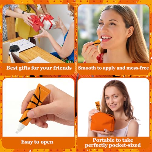 36 Pcs Basketball Party Favors Team Gifts Basketball Lip Balm Bulk 0.35 oz Vanilla Flavored Moisturizing Lip Sports Gift for Team Teen Adults Birthday Party Game Supplies