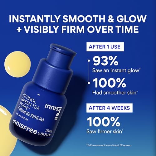 innisfree Green Tea Retinol PDRN Firming Serum - Vegan Korean Skincare for Fine Lines and Smoothing Skin Texture, Available in Gift Set
