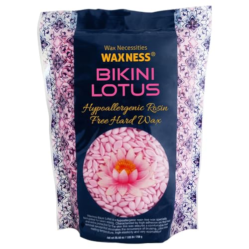 Waxness Bikini Lotus Hard Wax Beads 1.65 lb (750 g) ? Rosin-Free Stripless Wax for Bikini and Sensitive Areas, Professional Use ? Made in Italy
