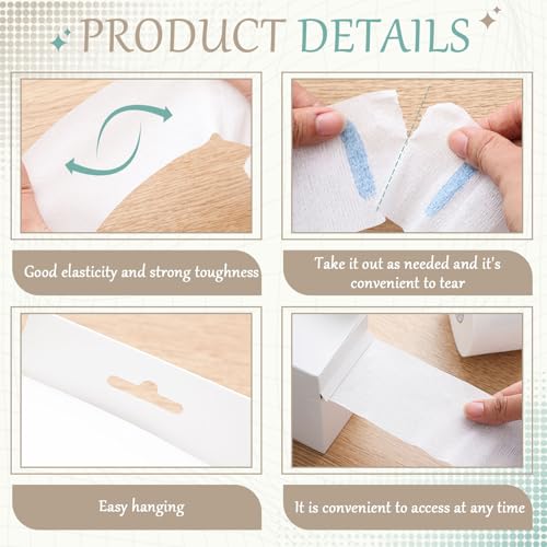 Marspark 5 Rolls Barber Paper Neck Strips with Hanging Dispenser, Professional Barber Supplies, Stretchy Paper Neck Tape, Barbershop Hairdressing Accessory Tool