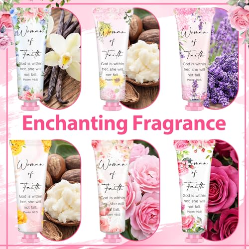 Loopeer 48 Pcs Christian Hand Cream Gifts for Women Bible Verse Scripture Hand Lotion Religious Party Favors Church Prayers Gifts for Women Day First Time Visitors Bridal Shower Mom Teacher Employee