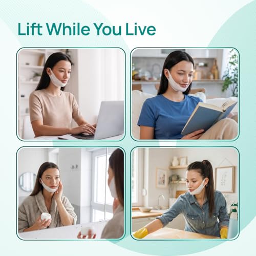 PLANTIFIQUE V-Line Collagen Mask for face 20 PCS | Chin Strap for Women & Men | V Line Lifting Mask with Collagen and Hyaluronic Acid V Shape Face Tape Chin | Skin Firming