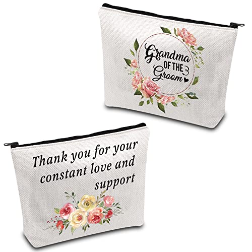 BDPWSS Grandma Of The Groom Cosmetic Bag Grandma Wedding Gift Thank You For Your Constant Love And Support Grandma Travel Pouch From Bride (Grandma of Groom)