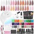 JEWHITENY 27 Color Gel Nail Polish Kit - 14 Colors Poly Gel Nail Kit with Base Coat and Top Coat Set