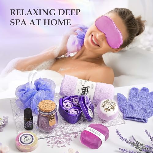 Advent Calendar 2026 Adult Women -24 Days of Christmas Advent Calendar for Mom, Wife, Girlfriend, Sister, Her - Lavender Spa Gifts Basket Set Includes Coffee Mugs, Scented Candle, Bath Salt, Soap