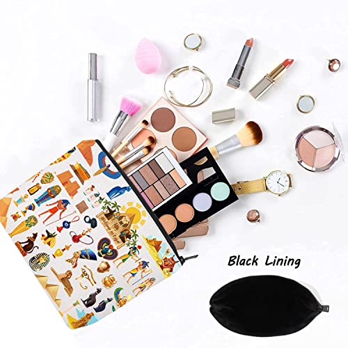 LEVLO Egyp Travel Pouch Bag Ancient Egypt Gift Egyptian Make Up Zipper Pouch Bag Ancient Civilization Merch (Egyp)