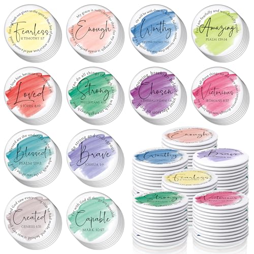 Geelin 60 Pcs Christian Mini Compact Mirrors for Purse Bible Verse Scripture Portable Mirrors Bulk Small Thank You Gift for Mother's Day Sunday School Women Teacher Coworker Employee Staff (Classic)