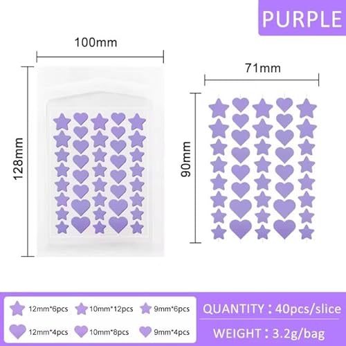 ClearPatch Acne Treatment Hydrocolloid Pimple Patches, Magic Pimple Patch, Acne Patch (120 Patches - 3 Colors: Green, Purple, Pink, 3 Sheets per Box)
