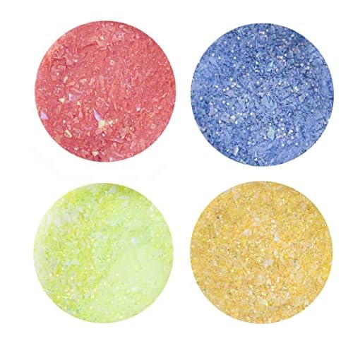 Nail Factory - Acrylic Powder Set Flora Collection, 15 Colors Mixed Shapes Set Glitter Nail Sequins Powder Holographic, Professional Nail Art Cosmetic, 3.5 Gr. Each One.