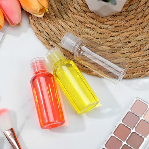 100 Pack 2 Oz Empty Travel Size Bottles Clear Plastic Travel Bottles with Flip Cap, Refillable Leak-Proof Liquid Containers for Toiletries, Lotions, Shampoo, Creams, Includes 5 Funnels