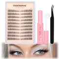 TOOCHUNAG Eyelash Clusters Lash Extension Kit Natural Cluster Eyelash Extensions Wispy Individual Lashes Clusters Kit with Clear Lash Glue and Eyelash Clusters Tweezers(180pcs)