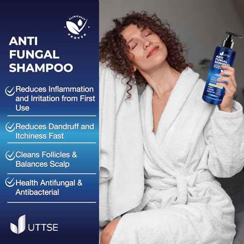 Anti-Fungal Shampoo for Scalp Psoriasis: Dandruff Shampoo for Folliculitis and Seborrheic Dermatitis - Relieves Itchy & Dry Scalp - 300 mL / 10.1 fl.oz