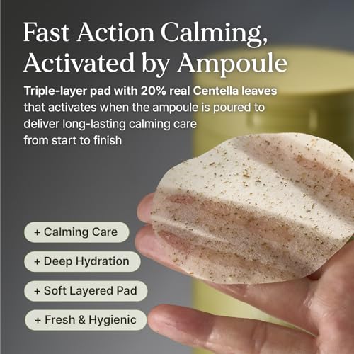 7 Relief Ampoule Pad (100 pads) ? Quick Calming & Soothing Serum-Infused Toner Pads with 7 Herbal Blend, Moisturizing Comfort for Stressed and Sensitive Skin | Family-Friendly, Korean Skincare