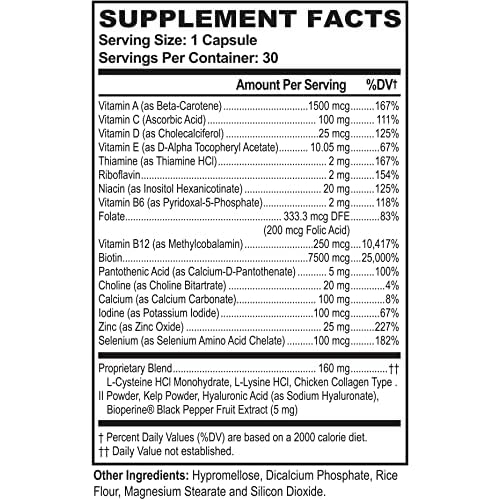 Hair Skin Nails - Biotin Vitamins for Hair, Skin & Nails - Biotin & Collagen Supplement for Women & Men