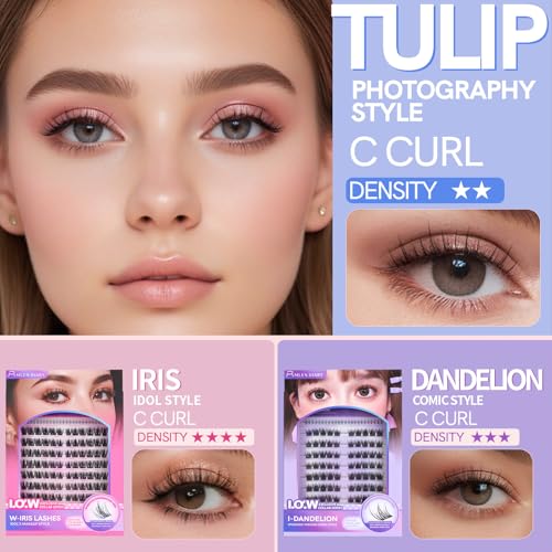 MLEN DIARY Lash Clusters Kit 105Pcs Natural Wispy Cluster Lashes 10.5-13.5MM C Curl Eyelash Extensions Individual Lashes Kit with Lash Bond and Remover Tweezers Beginners DIY at Home