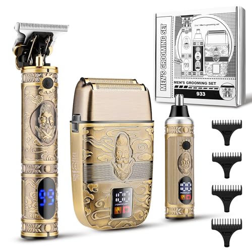 Karrte Men¡¯s Grooming Kit Professional Hair Clippers and Shaver for Men,Electric Razor and Nose Trimmer Set,Beard Trimmer with 2 Foil Head,Gifts for Men