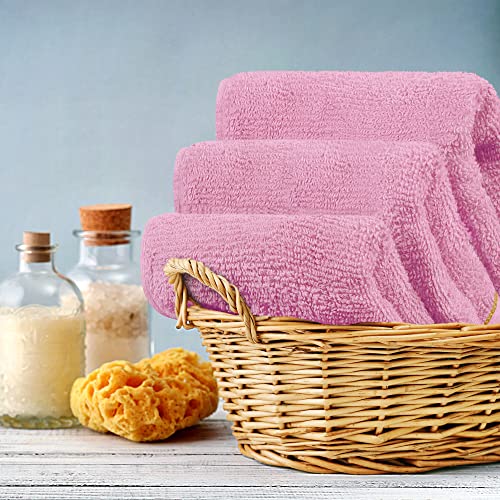 Utopia Towels Wash Cloths Set, 12 by 12 Inches, 100% Cotton Ring Spun, Highly Absorbent and Soft Feel Washcloths for Bathroom, Spa, Gym, and Face, 12 Pack Pink