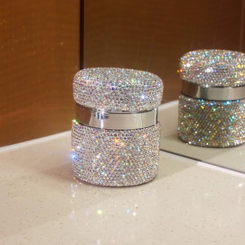 Luxury Bling 30ml Refillable Cream Empty Dispensing Bottle Portable Lotion Containers, Makeup Pot Bottle Pump Jar, Eye Cream Dispensing Box Set (Silver01)