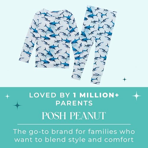 Posh Peanut Boys Pajamas - PJs for Kids Made of Soft Viscose from Bamboo, Long Sleeve Toddler PJs & Matching Boys Pajama Sets