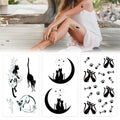 30 Sheets Cat Temporary Tattoos for Women Cute Waterproof Makeup Fake Tattoo Stickers for Body Arm Face Animal Fish Bone Cat's Claw Small Stickers for Party Decorations
