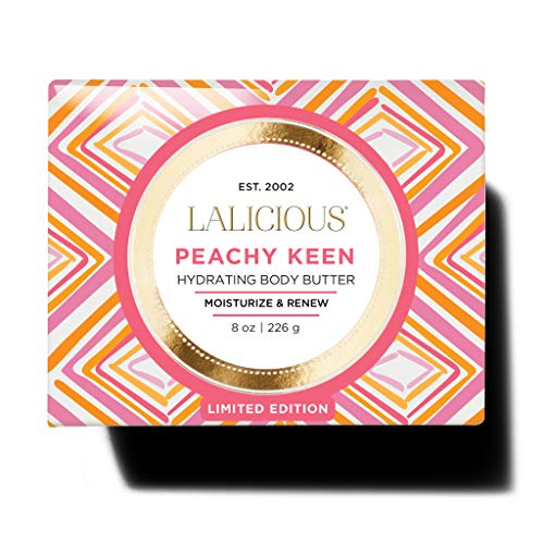 LaLicious Limited Edition Peachy Keen Body Butter - Hydrating Body Moisturizer with Shea Butter, Cucumber Extract & Apricot Oil - No Parabens (8oz)