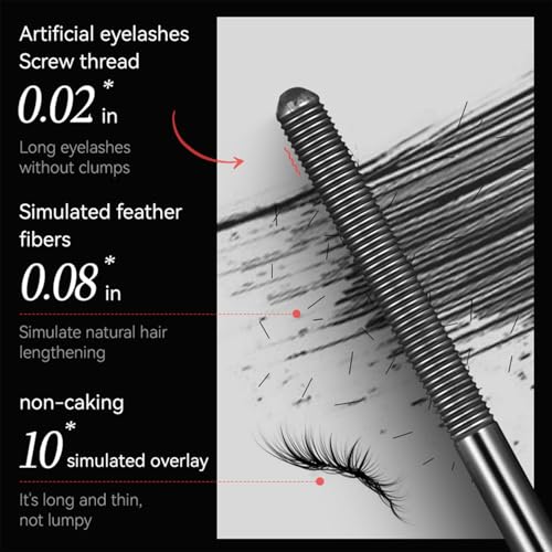 Iron Wand Mascara,New Metal Curl Waterproof Mascara, Tubular Eyelash Primer Waterproof Long Curling, Brushless Mascaras for Natural and Non-smudged Eyelash,Black (Pack of 1)