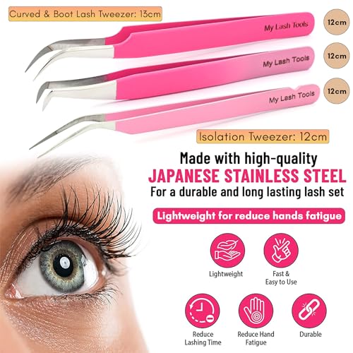 My Lash Tools New Isolation Lash Tweezers For Eyelash Extensions Best for Individual Isolation & Classic Lashes Japanese Stainless Steel Lightweight Precision Lashing Twisers (CEC-JP/05)