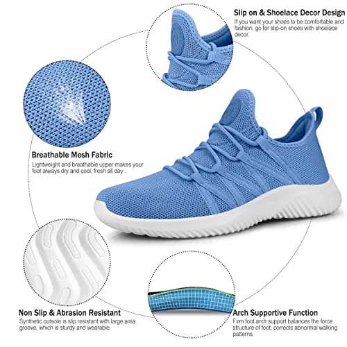Feethit Womens Slip On Running Shoes Non Slip Walking Shoes Lightweight Gym Workout Shoes Breathable Fashion Sneakers