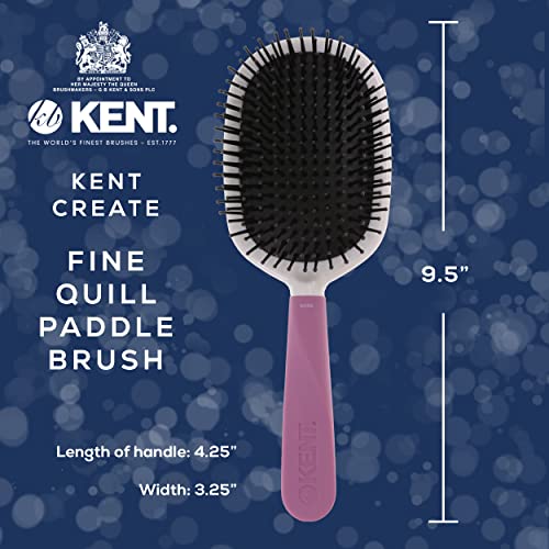 Kent KCR5 "Create" Large Cushioned Paddle Brush for Smoothing and Straightening All Hair Types - Detangling Brush with Purple Ergonomic Handle and Fine Nylon Bristles for Smooth Finishing and Shine
