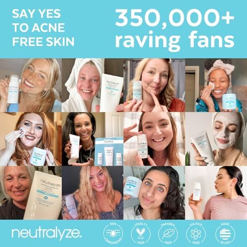 Neutralyze Renewal Complex Acne Moisturizer for Face - Maximum Strength, Time Released 2% Mandelic Acid & 2% Salicylic Acid Acne Treatment Cream - Suitable for All Skin Types, Teens & Adults