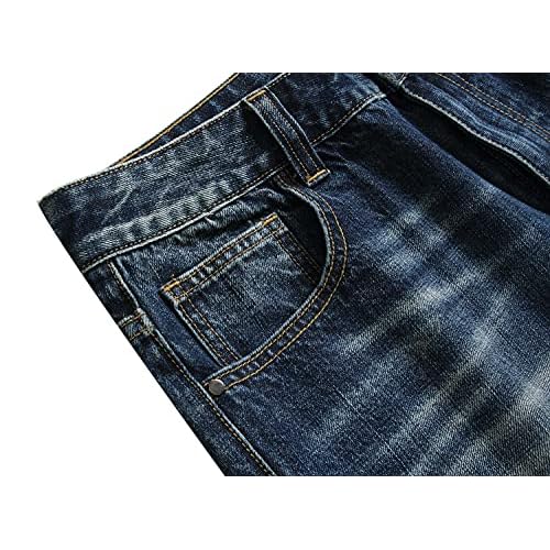 Men's Ripped Jeans,Slim Fit Distressed Straight Leg Fashion Denim Pants