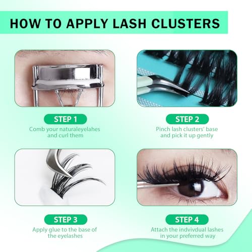 Large Tray-20 Roots Nature Long Cluster False Eyelashes Thickness 0.07mm C Curl Mixed 8-10-12-14mm/10-12-14-16mm/12-14-16mm Individual Eyelashes Dramatic Volume Eye Lashes (mixed 10-12-14-16mm)