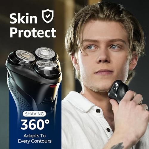 Cordless Electric Razor for Men: 3-in-1 Electric Shavers for Men - IPX7 Waterproof & Precision Blades - Turbo Speed Travel Kit for Beard Nose Sideburns