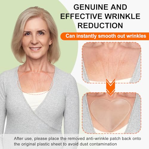 Chest Wrinkle Pads - 5-Pack Reusable Ant-Wrinkle Silicone Patches for Skin Firming,Silicone Patches Smoothing & Hydration & Skin Tightening Overnight Chest Pads (Lasts Up to 5 Months) s2