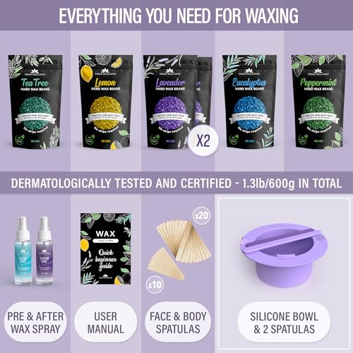 Tress Wellness Hard Wax Beads with Purple Wax Melting Bowl