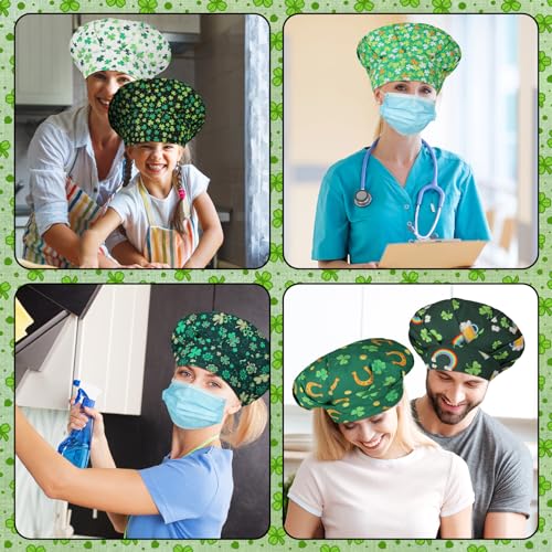 Jadive 6 Pcs Scrub Cap with Buttons Adjustable Working Hats Surgical Cap with Sweatband for Women Men