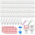 HATTIE 50Pack Travel Plastic Clear Keychain Bottles 50ml/2oz Portable Leakproof Squeeze Small Bottles With Flip Cap Refillable Empty Containers for Lotion Soap Toiletry