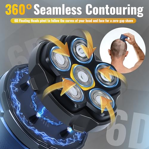 Magnetic 6D Shaver Replacement Heads ? Universal Compatible with Kensen,DOAO,NIWUIO,Ufree,Solimpia & Most Most 6D Magnetic Electric Shavers for Bald Men & Face Shaving (2-Pack)