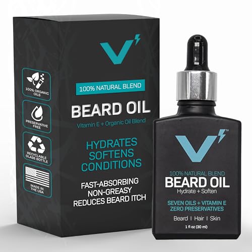 VOLT Beard Oil for Men, All-Natural Vegan Beard Moisturizer with Essential Oils for Beard, Hair & Skin, Argan & Jojoba Oil, Hydrates, Nourishes & Adds Shine, Outback Scent, 1 Oz Glass Bottle