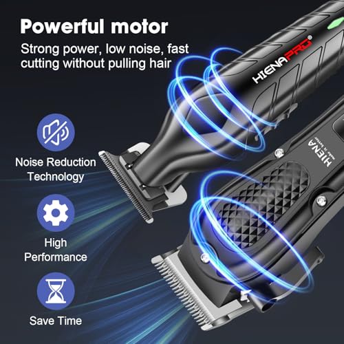 HIENA Professional Hair Clipper Set & Trimmer Kit for Men, Rechargeable Cordless Barber Clippers for Hair Cutting, Haircut Clippers, Gift for Men