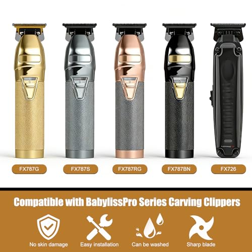 Trimmer Replacement Blade for Babyliss Pro All FX787 & FX726 Hair Trimmers,DLC 2.0 Clipper Replacement Blades Compatible with BaByliss Barberology Trimmer Blades,Black