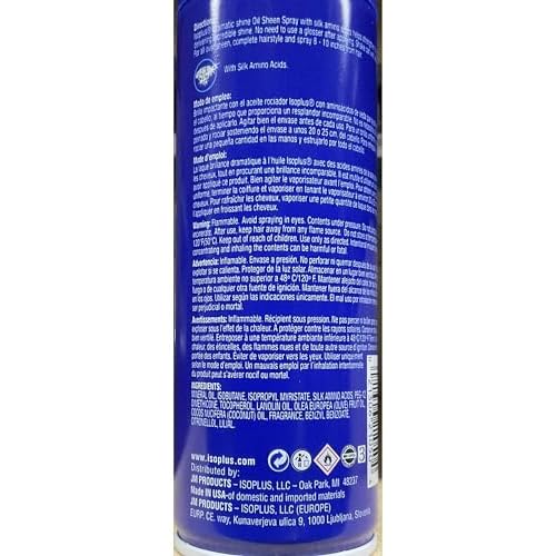 Isoplus Oil Sheen Regular Conditioning Hair Spray, 7 Oz