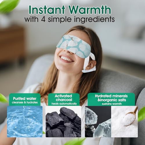 AROIC 120 Pack Steam Eye Masks Disposable for Dry Eyes, Heated Sleep Eye Mask for Women Warm Compress for Eyes, Relaxation Mothers Day Gifts, Travel Essentials - Lavender, Unscented, Chamomile, Rose
